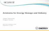 Ammonia for Energy Storage and Delivery - NH3 … · Ammonia for Energy Storage and Delivery Grigorii Soloveichik, Program Director NH3 Fuel Conference 2016 September 19, 2016. ...