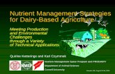 Nutrient Management Strategies for Dairy-Based … · Nutrient Management Strategies for Dairy-Based Agriculture ... Typical Dairy Feeding Strategy ... Crop Sales Manure Export Milk,
