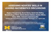 ASSESSING NOVICES’ SKILLS IN LEADING MATHEMATICS …€¦ · RESEARCH QUESTIONS 1. ... to assess skill with leading mathematics discussions? And if so, ... § Lesson plan supports: