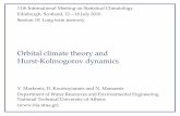 Orbital climate theory and Hurst-Kolmogorov dynamics · Orbital climate theory and Hurst-Kolmogorov dynamics Y. Markonis, D. Koutsoyiannis and N. Mamassis ... Hurst-Kolmogorov dynamics