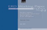 ERD Working Paper No. 44 - Asian Development … Working Paper No. 44 Welfare Impacts of Electricity Generation Sector Reform in the Philippines NATSUKO TOBA June 2003 Natsuko Toba