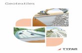 Geotextiles - CADdetails · TYPAR Geotextiles TYPAR is a long lasting, durable nonwoven geo- ... installed with a layer of bedding stone under armor stone (rip rap), gabions or pre-cast