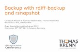 Backup with rdiff-backup and rsnapshot - Thomas … · 4 Status quo _What do you use for backup now? Bareos / Bacula rsync other OSS commercial