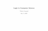 Logic in Computer Science - Chalmerscoquand/LOGIC/pres.pdf · Logic in Computer Science Logic and Computer Science ... One joint INRIA-Microsoft project is working on this 21. Logic