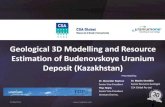 Geological 3D Modelling and Resource Estimation of ... · Geological 3D Modelling and Resource Estimation of Budenovskoye Uranium Deposit (Kazakhstan) Dr. Maxim Seredkin Senior Resource
