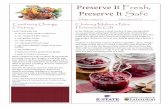 Preserve It Fresh - Kansas State .Preserve It Fresh, Preserve It Safe Volume 3, Issue 6 November