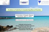 Problem of Salinity in Coastal Aquifers of Tunisia · Problem of Salinity in Coastal Aquifers of Tunisia DR. MOHAMED FETHI BEN HAMOUDA ... P 31 & P34, F< 1 % Confirmation absence