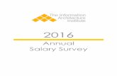 Annual Salary Survey - IA Institute · The Information Architecture Institute (IAI) conducts an annual salary survey to capture data about the demographics, experience level, compensation,