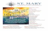 September 2, 2018 - stmaryp.orgstmaryp.org/_bulletin/current//Bulletin-2018-09-02.pdf · 9/2/2018 · ST. MARY CATHOLIC CHURCH Ave María sine labe Concepta. Ora pro nobis quia Te