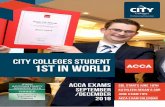 CITY COLLEGES STUDENT 1st IN WORLD · ACCA EXAM CALENDAR ACCA EXAMS SEPTEMBER /DECEMBER ... book now to secure your place. ... 14/30 Oct 3/5/10/12/19/24/26 Nov 4 Dec SBR Strategic
