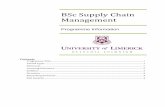 BSc Supply Chain Management - University of Limerick · BSc Supply Chain Management Programme Information . 1 Programme Title: Bachelor of Science in Supply Chain Management . ...