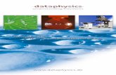 Products for surface chemistry - DataPhysics - Startseite€¦ · your surface chemistry require - ments. For example, with the right choice of model and acces - sories it is possible