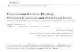 Environmental Audits: Privilege, Voluntary Disclosure …media.straffordpub.com/products/environmental-audits-privilege... · Environmental Audits: Privilege, Voluntary Disclosure