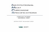 Institutional Meat Purchase Specifications · 2 . Institutional Meat Purchase Specifications . Fresh Pork - Series 400. Contents . Section Title Page Section Title Page 1.0