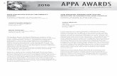 APPA AWARDS · 2017-10-04 · APPA AWARDS Recognizing ... Senior 6S Probation 0fmcer Greensboro, NC BRAD WHITLEY Supervisory 6S Probation 0fmcer Winston-Salem, NC ... CSO III Mental