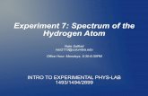 Experiment 7: Spectrum of the Hydrogen Atom - columbia.edu · This is an example of the lines emitted from different gases PHYS 1493/1494/2699: Exp. 7 – Spectrum of the Hydrogen
