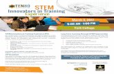 Innovators in Training Experience - Ten80 Education€¦ · STEM Innovators-in-Training Experience NYC Join Ten80’s team of STEM professionals and regional leaders in a one-day