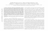 Self-Expressive Decompositions for Matrix Approximation ... · Self-Expressive Decompositions for Matrix Approximation and Clustering Eva L. Dyer, Member, IEEE, Tom A. Goldstein,