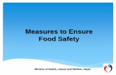 Measures to Ensure Food Safety - infobusiness.bcci.bg · Ministry of Health, Labour and Welfare, Japan . ... measures over a poultry slaughtering business from the viewpoint of ...