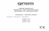 USER MANUAL MANUAL DE UTILIZACION MANUEL … · 2018-03-16 · user manual manual de utilizacion manuel d´utilisation series / serie asep models / modelos / modèles: asep-15 asep-15p
