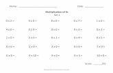 Multiplication of 0s Set 1 - The Curriculum Corner · Name: _____ Date: _____ Multiplication Mixed Set 0s – 5s Set 2 0 x 8 = 1 x 3 = 4 x 4 = 3 x 8 = 4 x 0 =