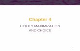 Chapter 4 · Chapter 4 UTILITY MAXIMIZATION AND CHOICE. 2 ... Tennis racket ? Cable TV? 4 What can we buy with this money? ... Idea: Inflation does not affect demand. 2. If utility
