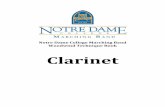 Notre Dame College Marching Band Woodwind … · clarinet can be quiet, It is not a quiet instrument. Take care to always play will a big powerful, but not nasal sound. You should