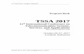 Program Book - TSSA 2017tssa-conference.org/.../2017/10/Technical-Program-TSSA-2017-v1.1.pdf · Program Book TSSA 2017 ... rich diversity of authors and speakers from several countries