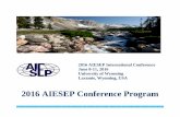 2016 AIESEP Conference Program - uwyo.edu€¦ · association international des Écoles superieures d’Éducation physique ... 2016 aiesep conference program . ... wildcatter suites