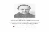 Cours de philosophie positive - .1 Auguste Comte Cours de philosophie positive Introduction et commentaires