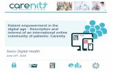 Patient empowerment in the digital age - Description … · Patient empowerment in the digital age - Description and interest of an international online community of patients: Carenity