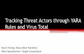 Tracking Threat Actors through YARA Rules and … · Tracking Threat Actors through YARA Rules and Virus Total Kevin Perlow- Booz Allen Hamilton Allen Swackhamer- Target Corporation.