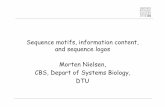 Sequence motifs, information content, and sequence … · Sequence motifs, information content, and sequence logos Morten Nielsen, CBS, Depart of Systems Biology, DTU