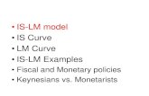IS-LM model • IS Curve • LM Curve • IS-LM Examples · IS-LM model Models short run changes in the GDP Short run = changes in prices not known Short-run Production Equilibria