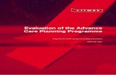 Evaluation of the Advance Care Planning Programme · ACP Programme and training evaluation 1 Evaluation of the Advance Care Planning Programme Prepared for Health Quality and Safety