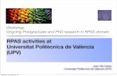RPAS activities at Universitat Politècnica de València … Presentations... · antena GPS y telemetria proyectada en la pantalla de la estación ... Take-oﬀ -> En-route -> Operations