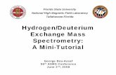 Hydrogen/Deuterium Exchange Mass Spectrometry: … · Hydrogen/Deuterium Exchange Mass Spectrometry: A Mini-Tutorial George Bou-Assaf 56th ASMS Conference June 2nd, 2008 Florida State
