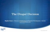 The Drupal Decision - The Information Association for … · The Drupal Decision Stephen Sanzo | Director of Marketing and Business Development | Isovera ssanzo@isovera.com . Agenda
