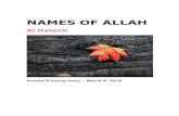 NAMES OF ALLAH - sistersnotes.files.wordpress.com · NAMES OF ALLAH AL HASEEB We need to study the names of Allah. The more we learn about Allah, the more we see that the things are