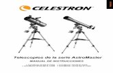 Telescopios de la serie AstroMasterg-ec2.images-amazon.com/.../Manuals/B0013Z42AK.pdf · Telescopios de la serie AstroMaster MANUAL DE INSTRUCCIONES AstroMaster 90 EQ Nº 21064 AstroMaster