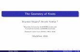 The Geometry of Knots - pi.math.cornell.edupi.math.cornell.edu/~bts82/research/slides/BrandonShruthiMathfest.pdf · Knots and Links Deﬁnition A Knot is an embedding of the circle
