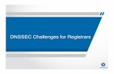 DNSSEC Challenges for Registrars - ICANN At-Large · 3 Verisignʼs DNSSEC Support Tools to support registrarʼs DNSSEC programs: Registrar Engineering • Educational and technical