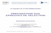 PREPARATION AUX EPREUVES DE SELECTION - …eicn.chu-nancy.fr/Preparation_IFCS-CHU-NANCY-2011-2012.pdf · Plaquette d'informations – Préparation 2011 / 2012 – IFCS – 12/04/2011
