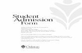 Student Admission Form - Oakton Community College · Submit this form by mail, fax, or in person to: Enrollment Center Oakton Community College Room 1860, 1600 East Golf Road, Des