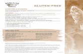 Gluten Free Menu - az727285.vo.msecnd.net · FROM THE LAND with choice of two signature sides Filet Mignon* 6 oz or 8 oz USDA seasoned and wood-grilled (240/310 cal) Bone-In Ribeye