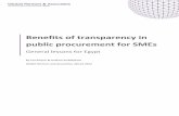 Benefits of transparency in public procurement for SMEs · Benefits of transparency in public procurement for SMEs General lessons for Egypt . By Lea Kaspar & Andrew Puddephatt .