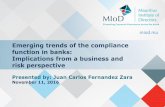 Emerging trends of the compliance function in banks ... · Source: SwissBanking, Barometre Bancaire 2016, Conference de Presse, Septembre 2016 ... • Compliance risk audit not included