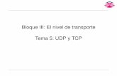 Bloque III: El nivel de transporte Tema 5: UDP y TCPquegrande.org/apuntes/EI/3/RC/teoria/08-09/tema_5:_udp_y_tcp.pdf · RC Bloque III Tema 5 3 UDP • User Datagram Protocol – Especificado