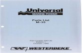 Parts List M-35 - westerbeke.com manual/200145_m35_parts_manual… · Parts List M-35 Part number 200145 Edition 1 October, 1990 . UNIVERSAL LNGINE DATA Model Cubic Inches Horsepower