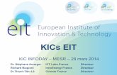 KICs EIT - cache.media.education.gouv.frcache.media.education.gouv.fr/file/2014/89/1/Presentation_KIC... · KICs EIT KIC INFODAY – MESR – 28 mars 2014 Dr. Stéphane Amarger ICT